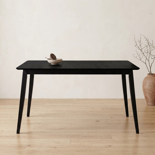 Ashley Decor| Home Design Easton Dining Table, Modern Rectangular Wood Table, Sturdy and Durable Construction, Black