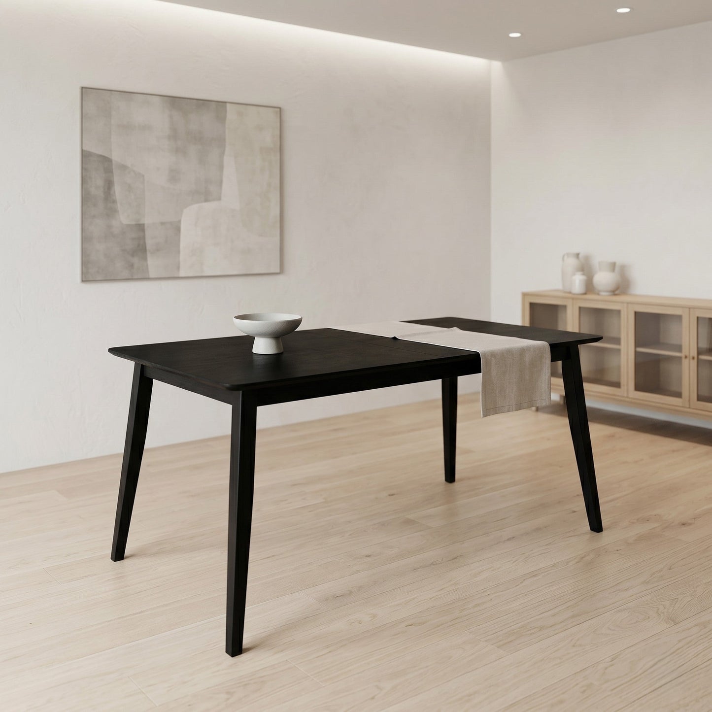 Ashley Decor| Home Design Easton Dining Table, Modern Rectangular Wood Table, Sturdy and Durable Construction, Black