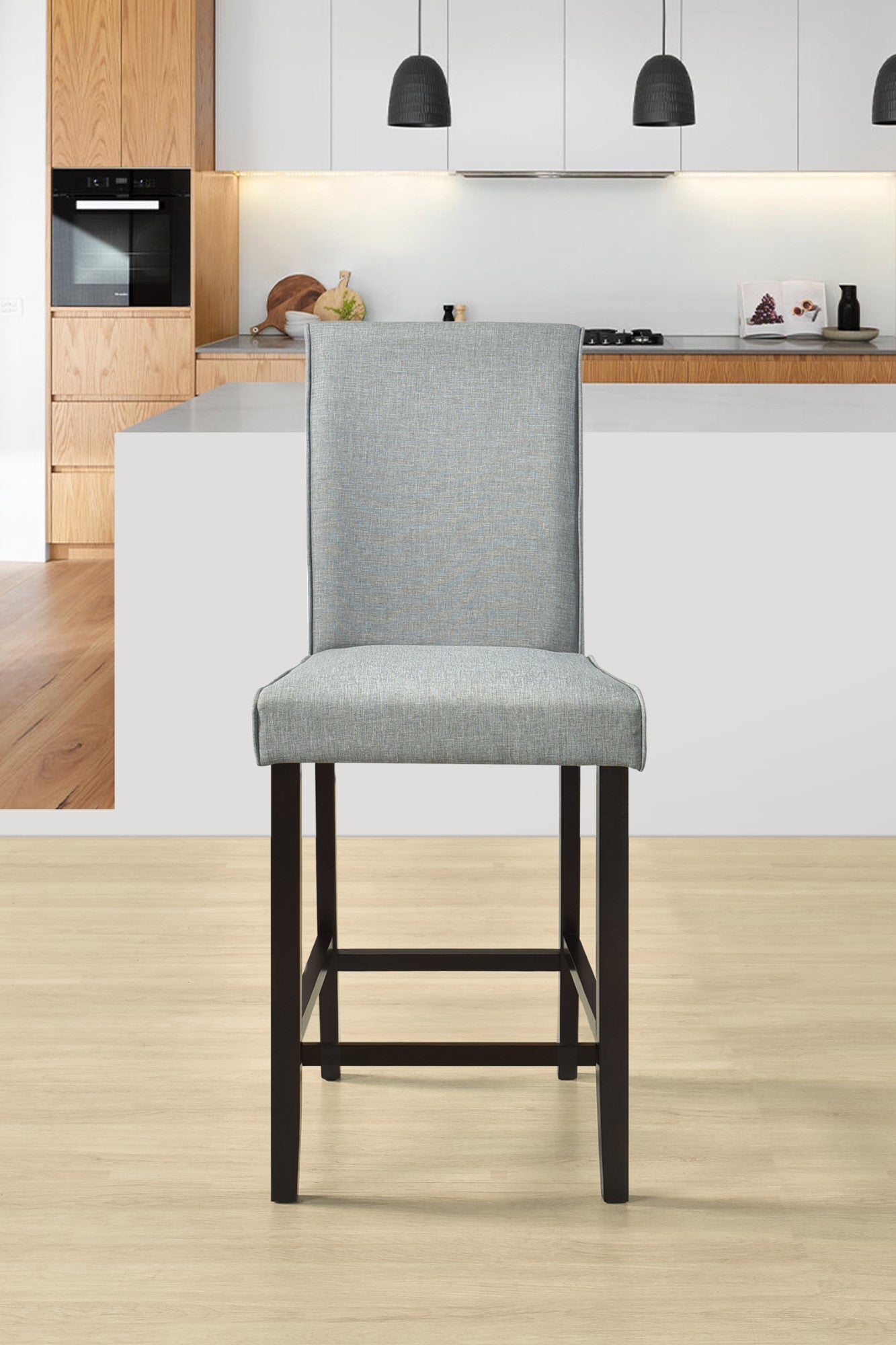Ashley Decor| Macon Counter Height Dining Chair (Set of 4), Upholstered cushioned seat and back, Sturdy frame, Easy assembly, Gray/Antique Gray