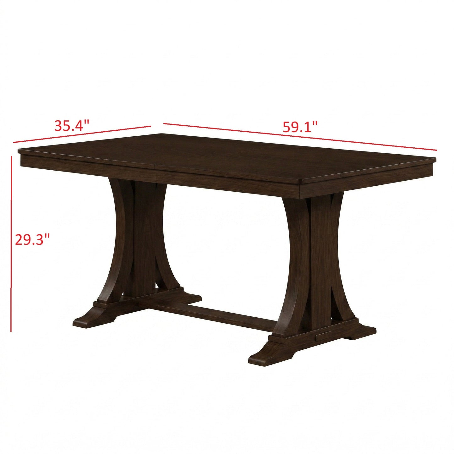Ashley Decor| Home Design Talon Rectangular Dining Table with Trestle Base, Solid Wood Construction, Traditional Style