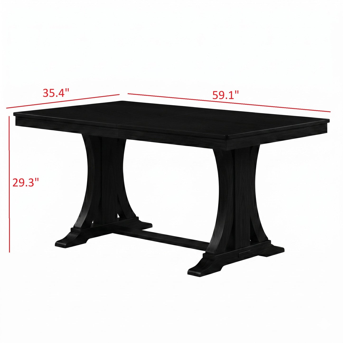 Ashley Decor| Home Design Talon Rectangular Dining Table with Trestle Base, Solid Wood Construction, Traditional Style