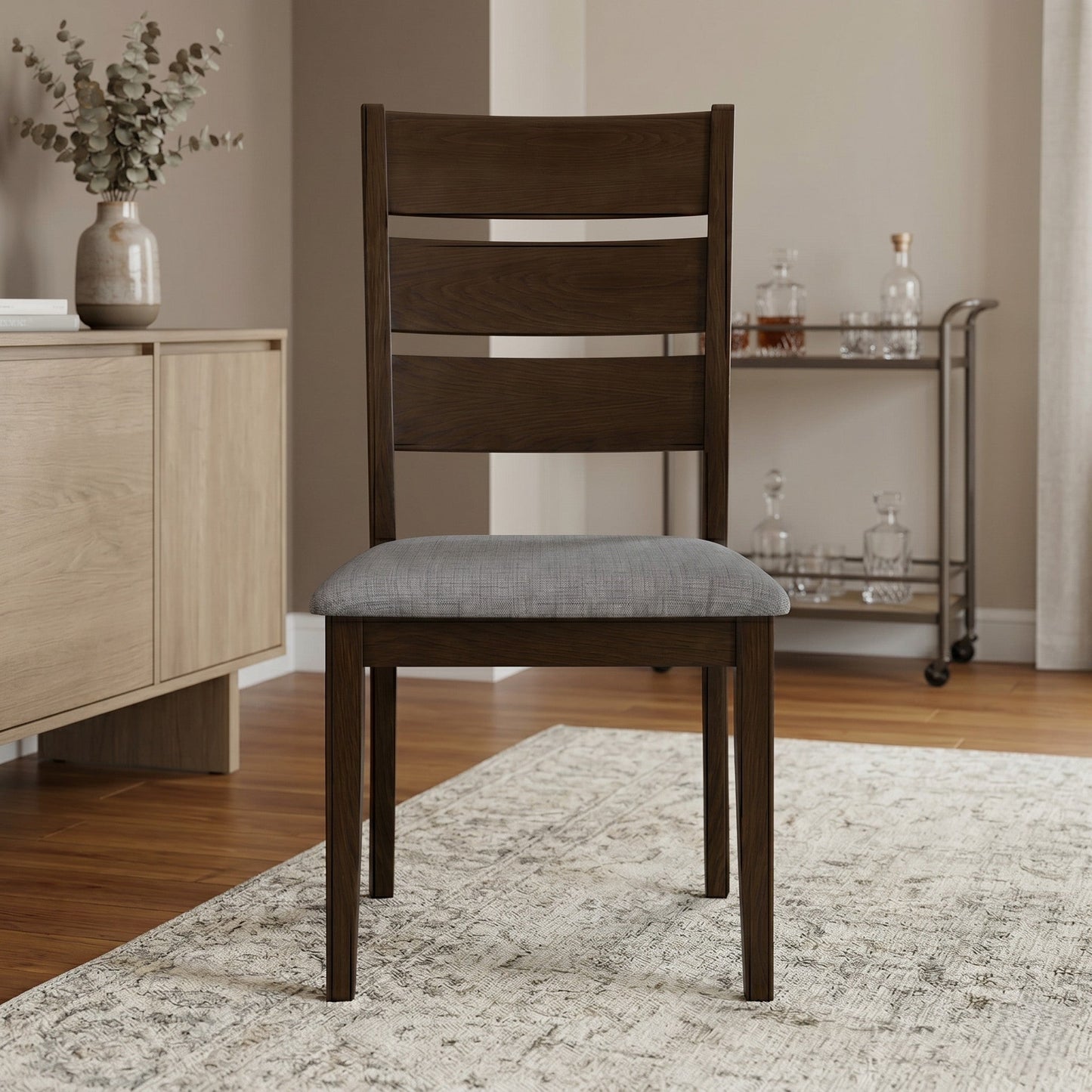 Ashley Decor| Home Design Talon Dining Chair (Set of 6), Ladder-back design, Padded seat, Comfortable seating, Sturdy frame, Traditional style, Durable construction