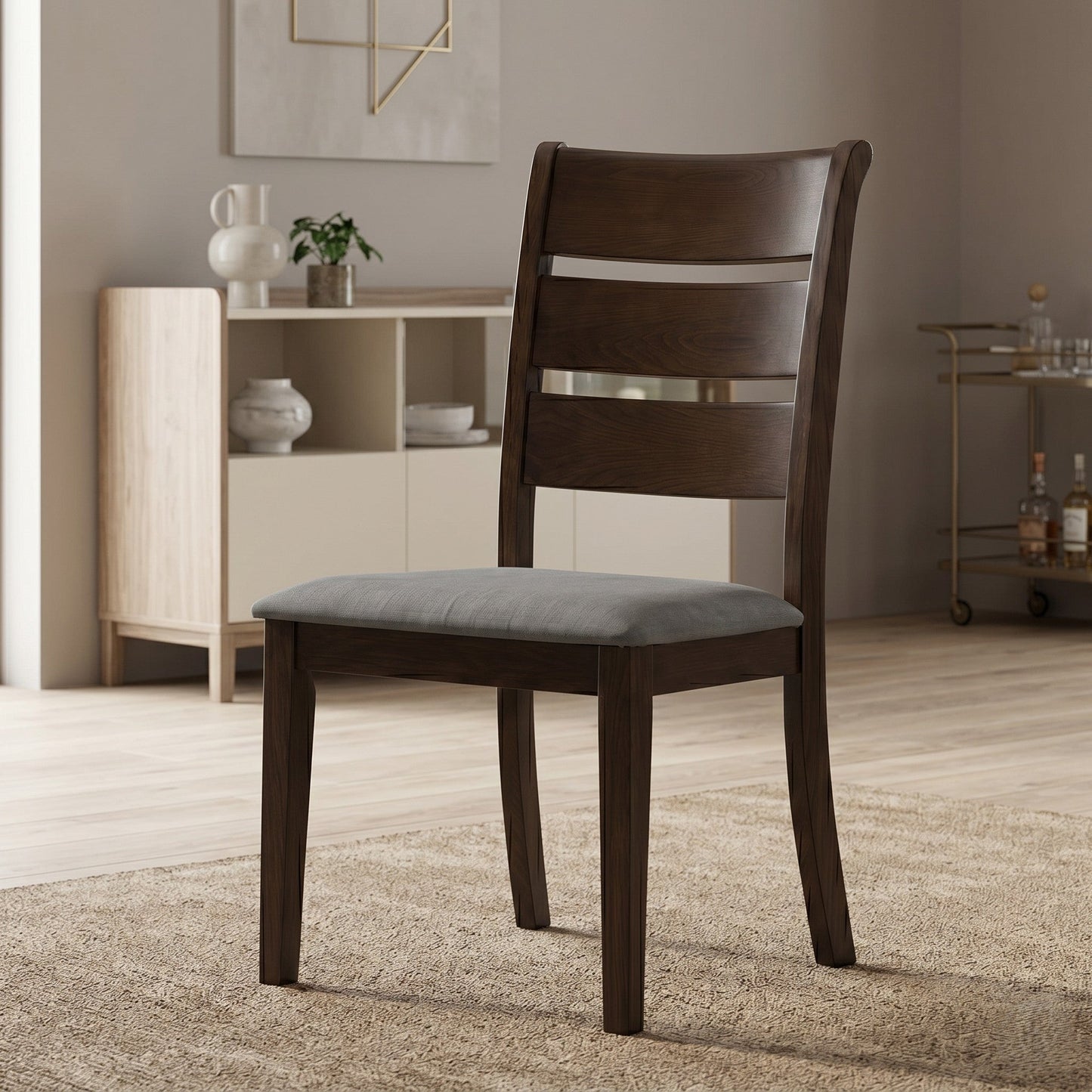 Ashley Decor| Home Design Talon Dining Chair (Set of 6), Ladder-back design, Padded seat, Comfortable seating, Sturdy frame, Traditional style, Durable construction