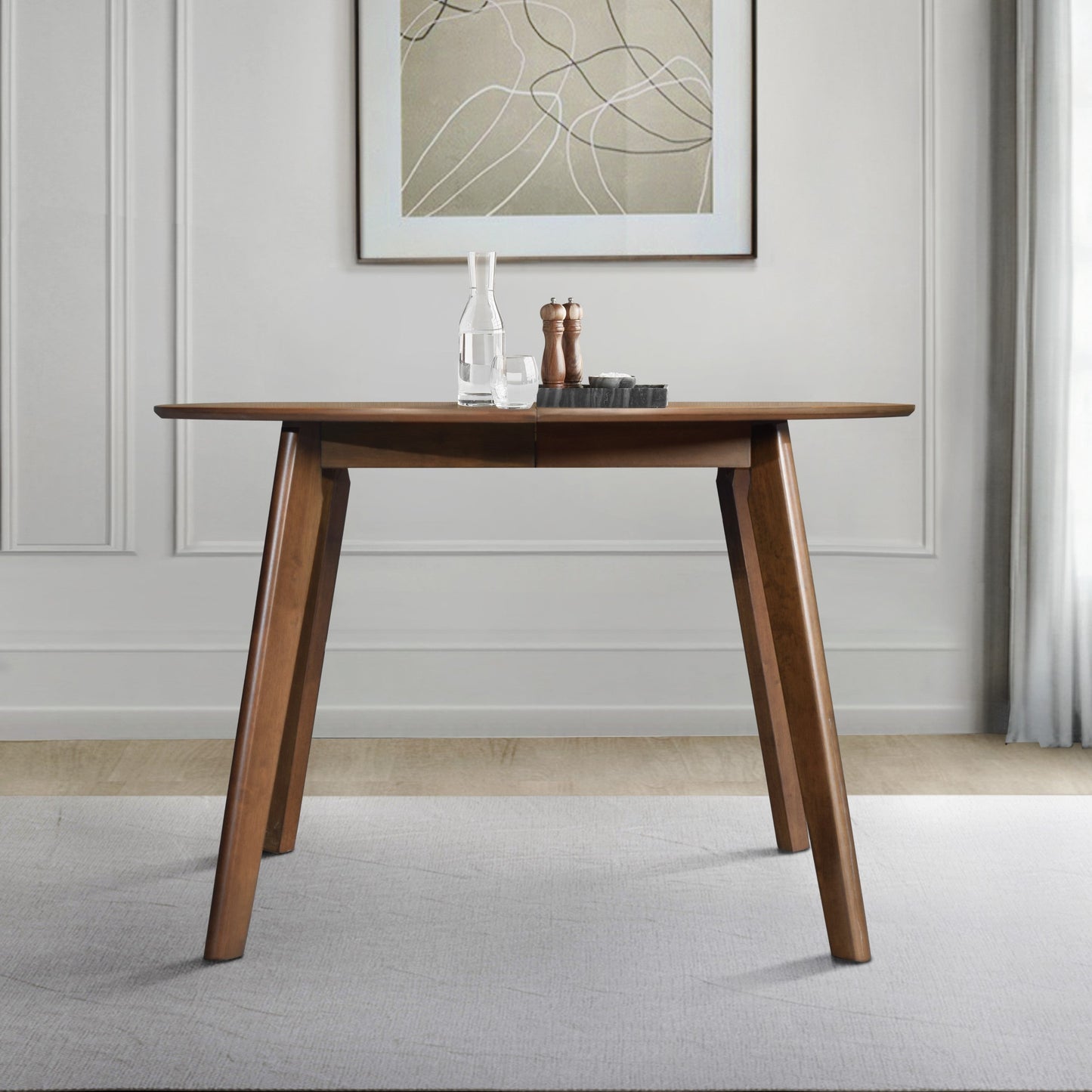Ashley Decor| Gaffney Dining Table, Brown, Round top with middle division, Natural woodgrain, Sturdy legs, Modern style, Space-saving, Durable, Elegant design