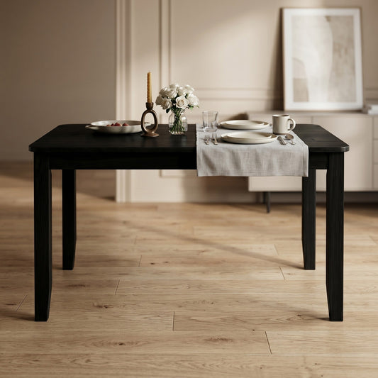 Ashley Decor| Home Design Nome Dining Table, Modern Rectangular Wood Dining Table, Black