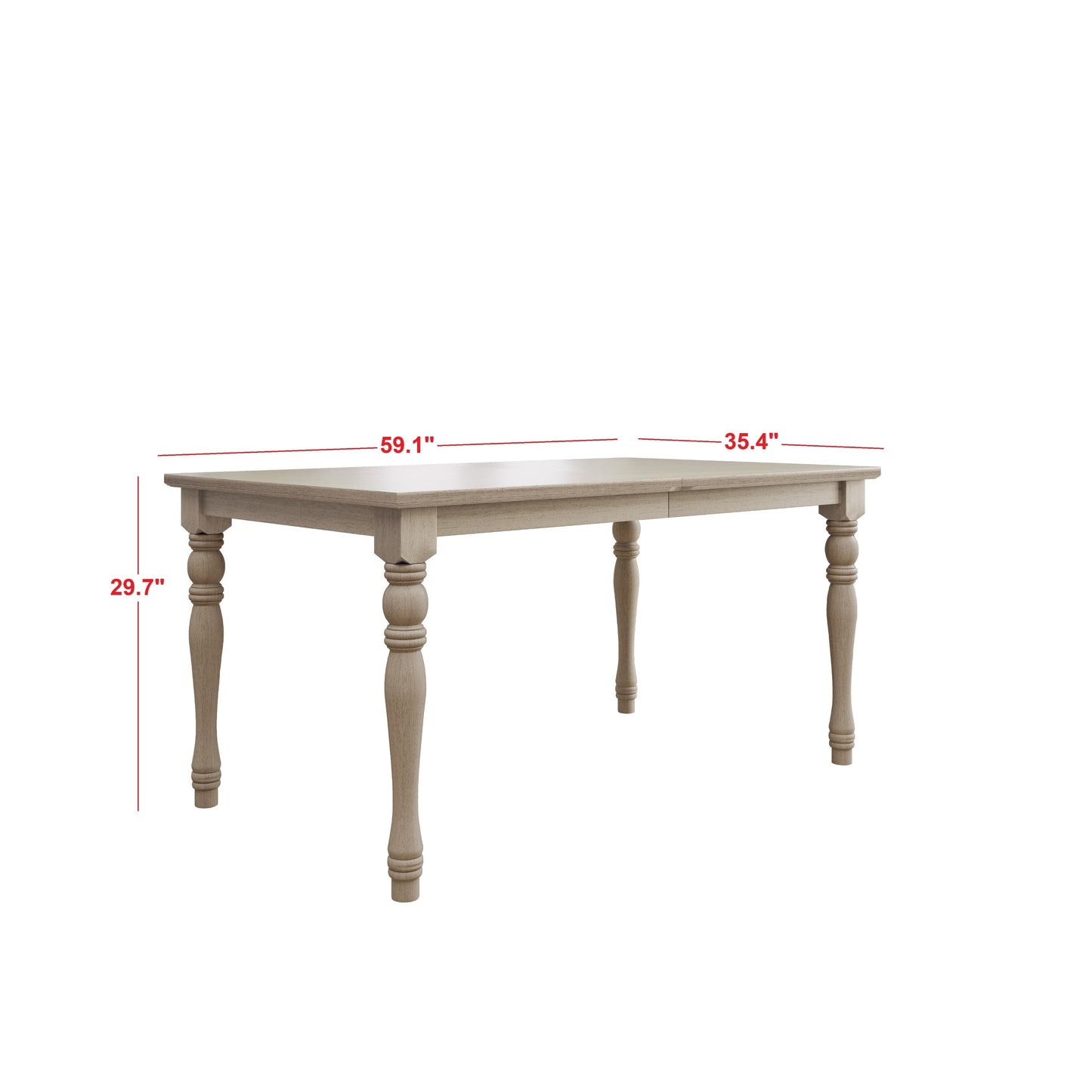 Ashley Decor| Mayfield Dining Table, Antique Gray, Rectangular top, Middle-divided design, Turned legs, Durable wood construction, Rustic-traditional style, Elegant and sturdy