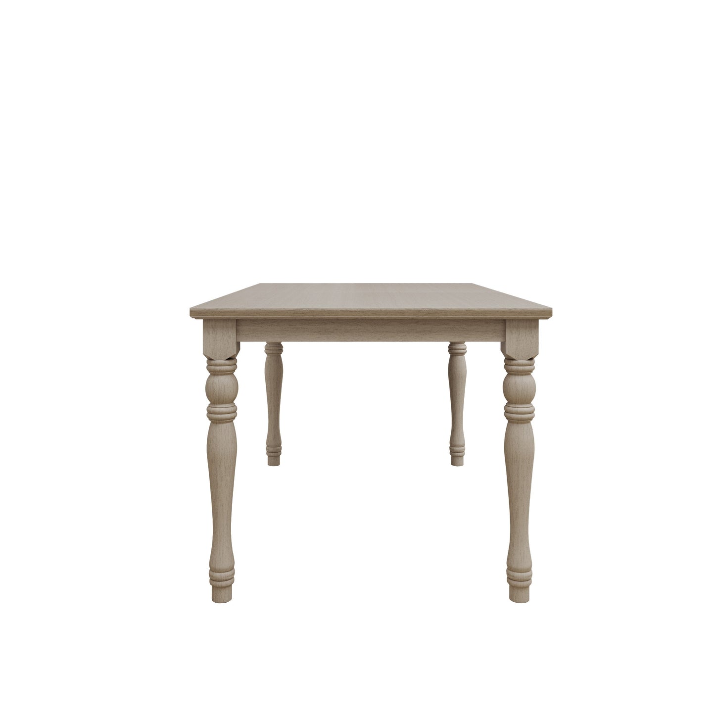 Ashley Decor| Mayfield Dining Table, Antique Gray, Rectangular top, Middle-divided design, Turned legs, Durable wood construction, Rustic-traditional style, Elegant and sturdy