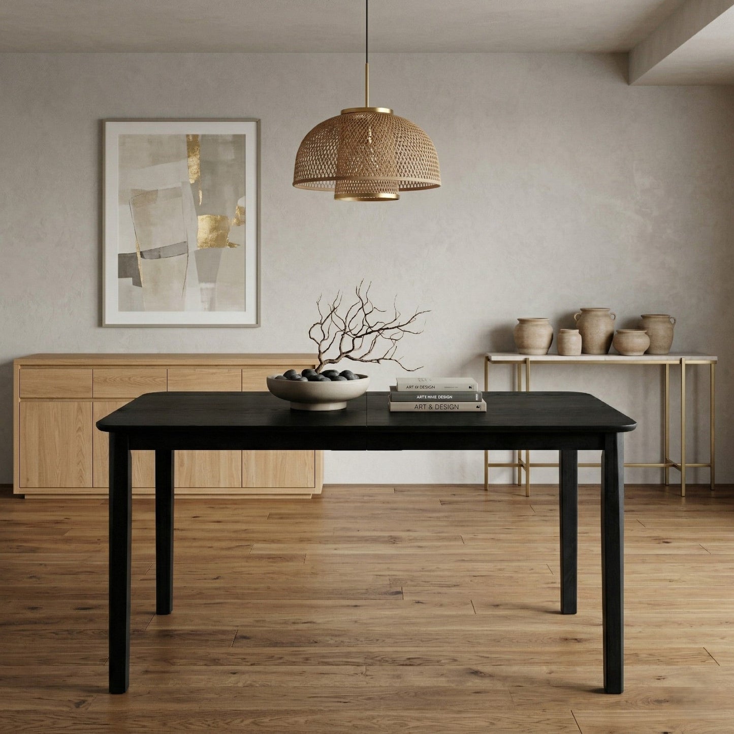 Ashley Decor| Home Design Vinita Rectangular Dining Table with Rounded Corners