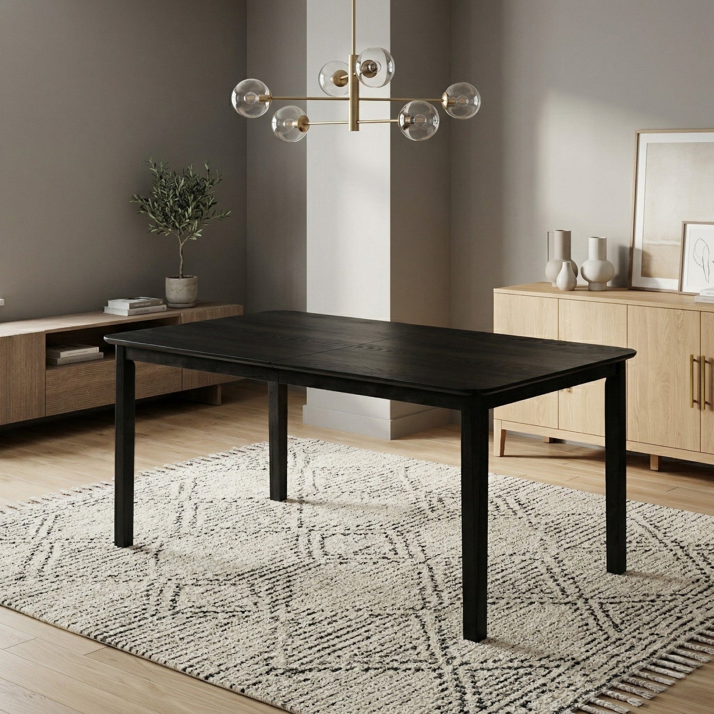 Ashley Decor| Home Design Vinita Rectangular Dining Table with Rounded Corners