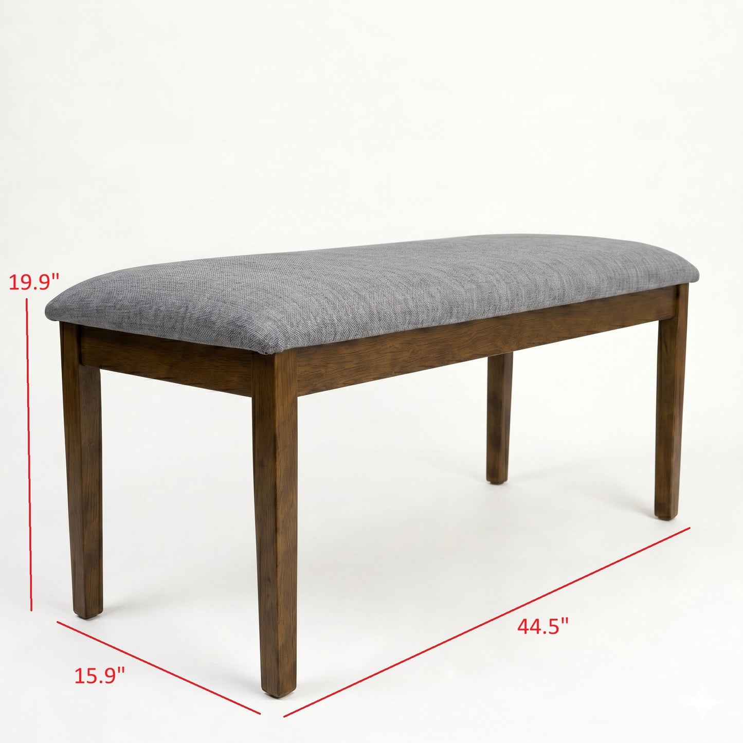 Ashley Decor| Home Design Easton Dining Set (Set of 6), Rectangular Table, Upholstered Chairs and Bench, Comfortable Gray Linen Upholstered Seat