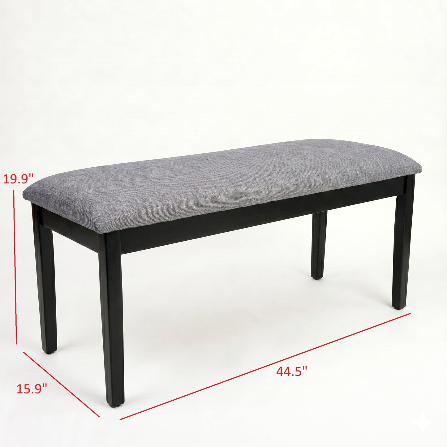 Ashley Decor| Home Design Easton Dining Set (Set of 6), Rectangular Table, Upholstered Chairs and Bench, Comfortable Gray Linen Upholstered Seat