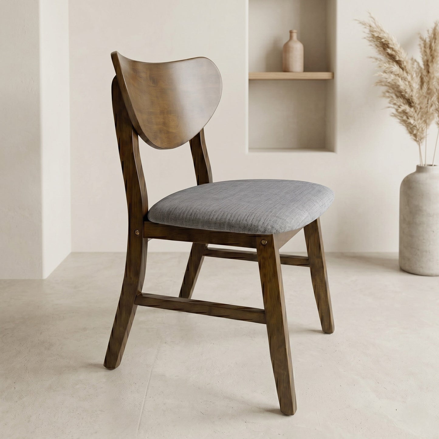 Ashley Decor| Home Design Easton Dining Set (Set of 6), Rectangular Table, Upholstered Chairs and Bench, Comfortable Gray Linen Upholstered Seat