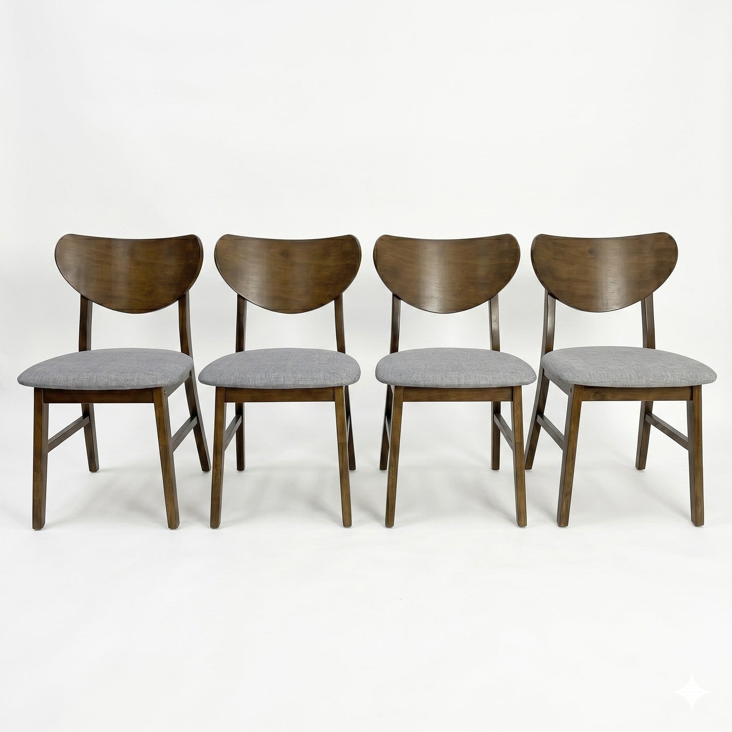 Ashley Decor| Home Design Easton Dining Set (Set of 6), Rectangular Table, Upholstered Chairs and Bench, Comfortable Gray Linen Upholstered Seat