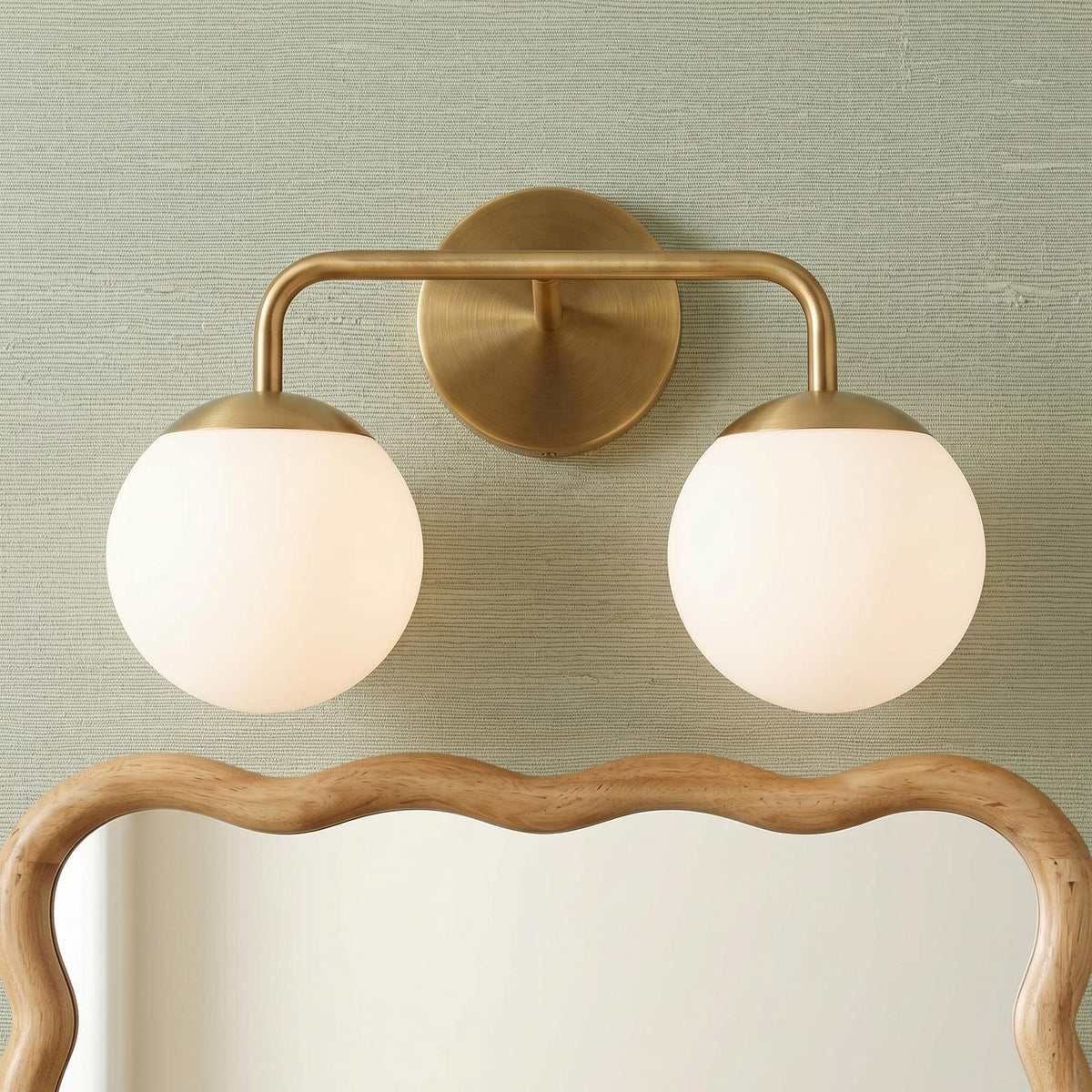 Castell 2 Globe Vanity 16", Aged Brass