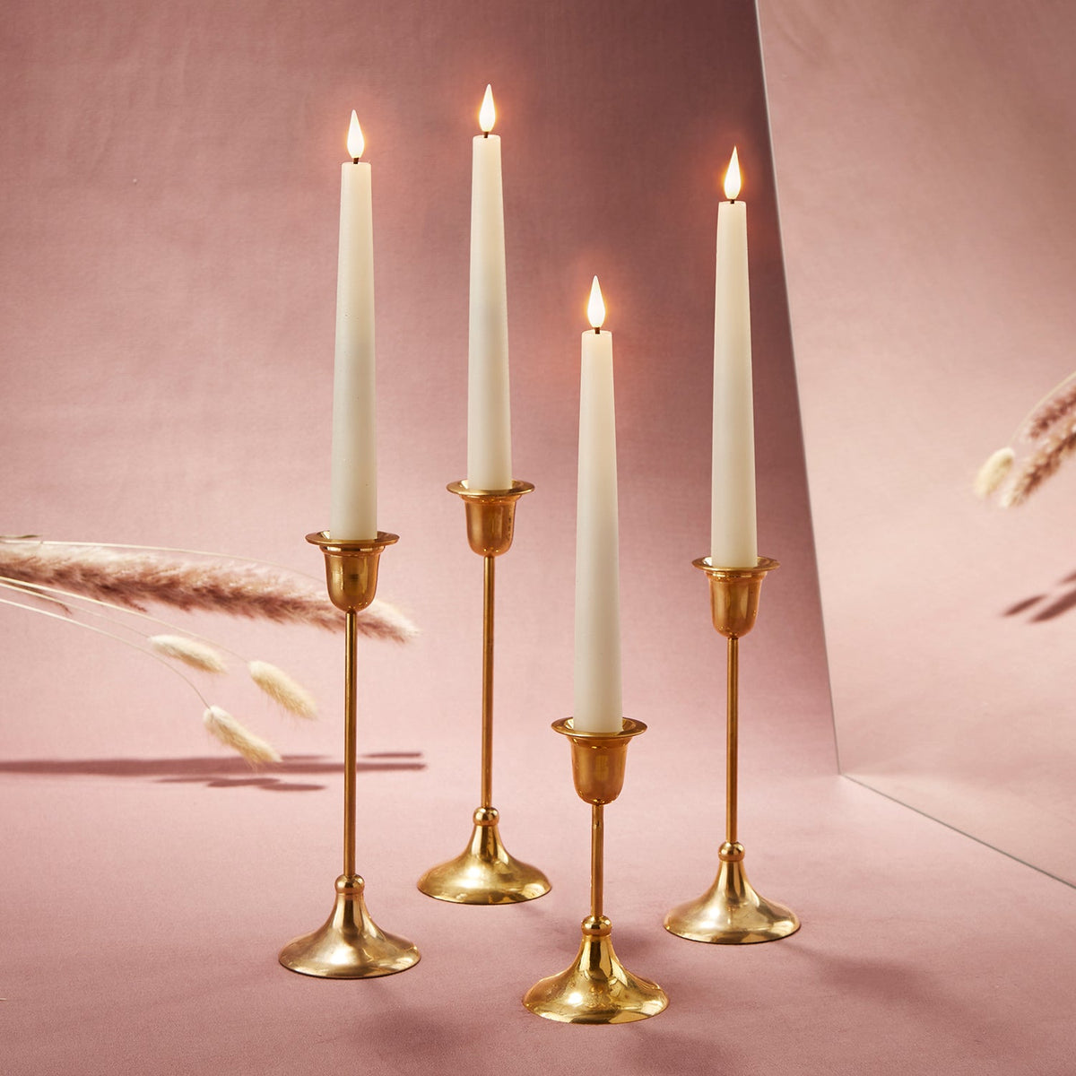 Infinity Wick Ivory 9" Taper Candles, Set of 4