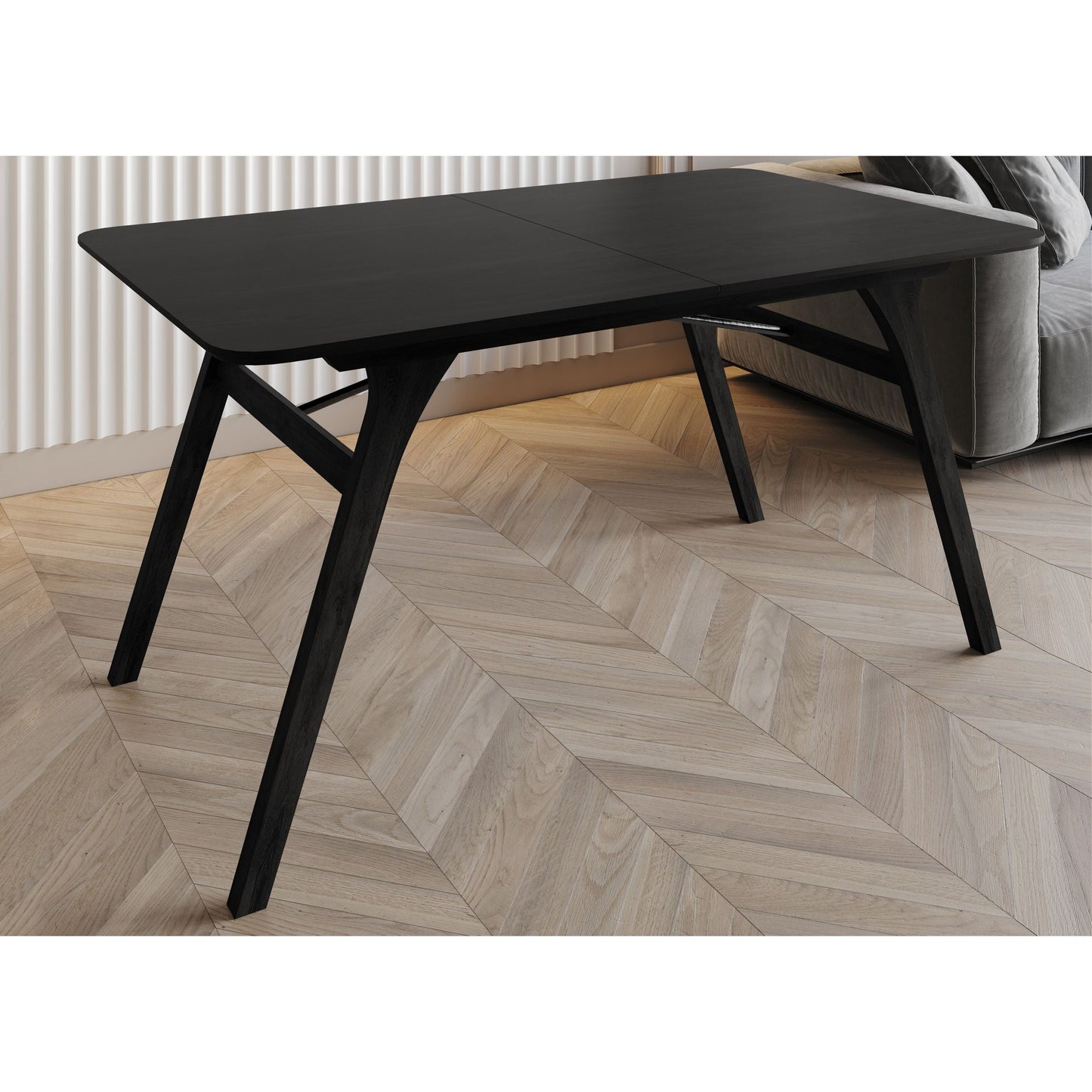 Ashley Decor| Home Design Mitchell Modern Rectangular Dining Table with Clean Lines, Angled Legs, and Cross-Support Construction